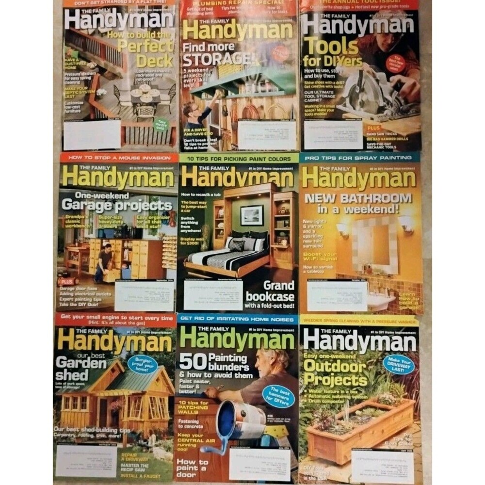 Handyman Magazines Family Handyman Random Lot Of 9 Dates From 2014-2015